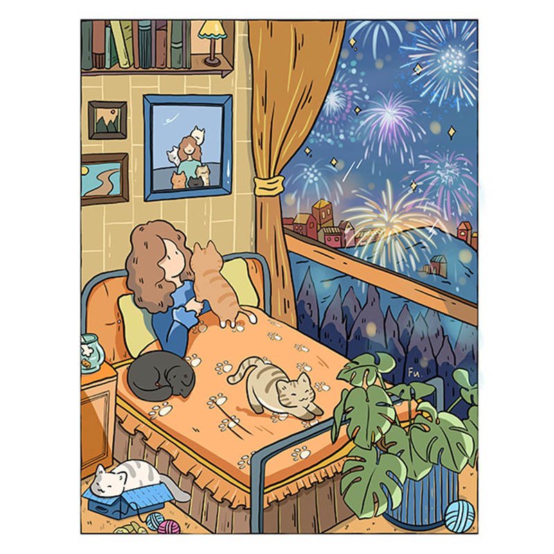 Seren Art-130pcs Puzzle-Fireworks