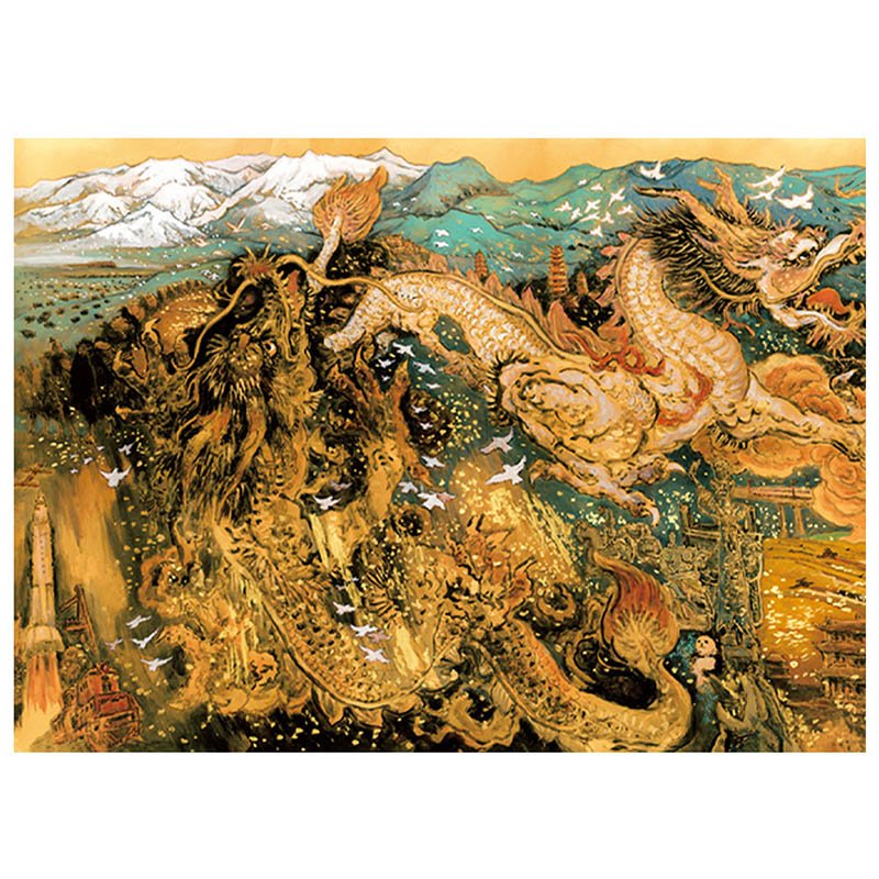Seren Art-The Sacred Dragon Soars the Great Path-Left Seren Art-3000 Piece Puzzle-The Sacred Dragon Soars the Great Path