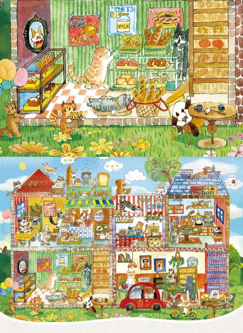 Toi-1000pcs Puzzle-Cat Cafe (1) Toi-1000pcs Jigsaw Puzzle-Cat Cafe