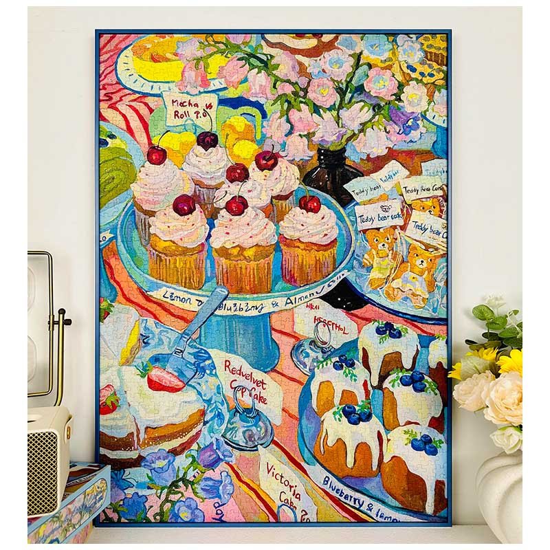 Hourglass Puzzle-Bluebell Flowers and Little Cake-1000pcs Jigsaw Puzzle