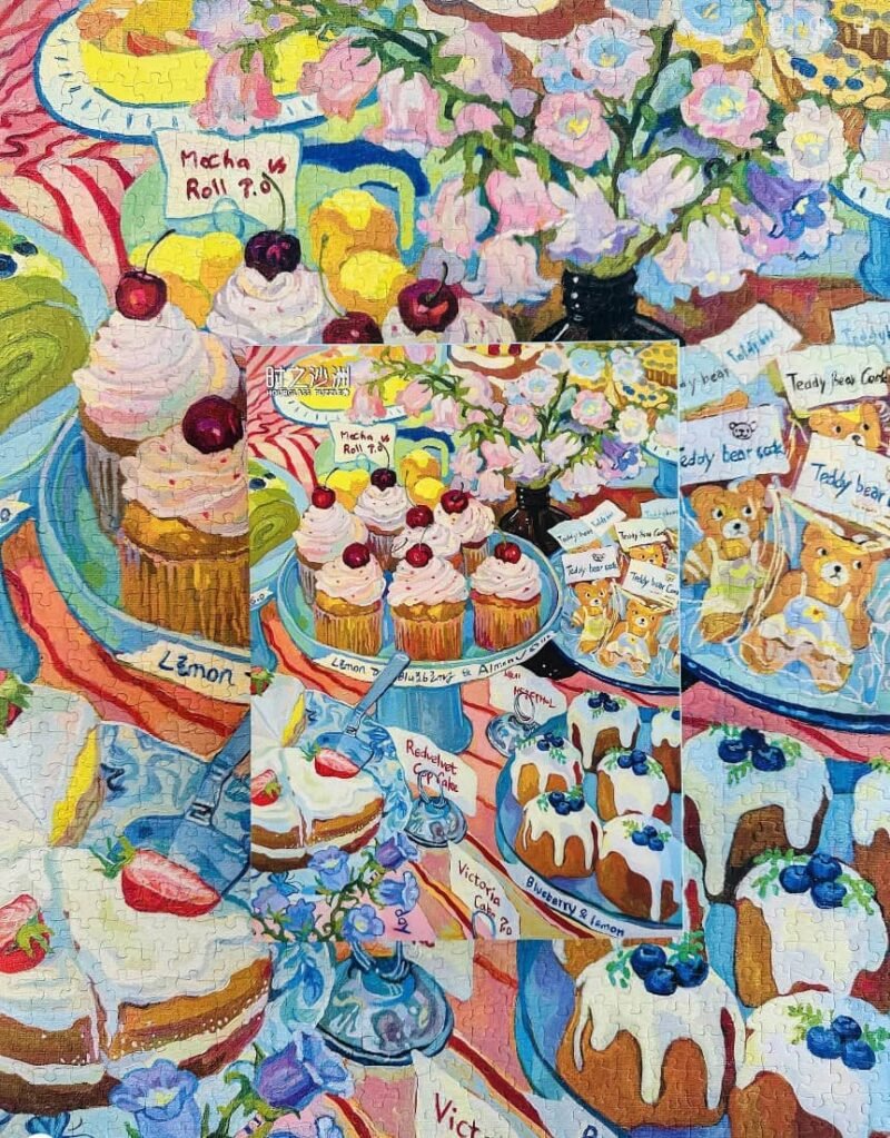 Hourglass Puzzle-Bluebell Flowers and Little Cake-1000pcs Jigsaw Puzzle