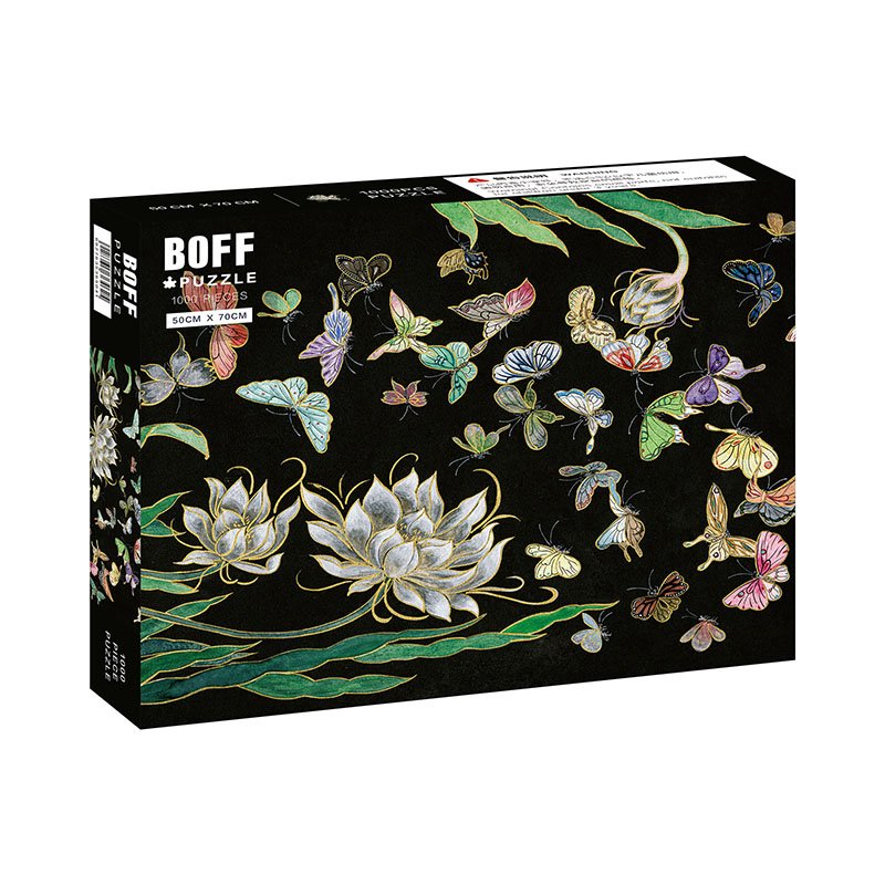 Boff-1000pcs Jigsaw Puzzle-Night-blooming Cereus and Butterflies(Gold Foil)