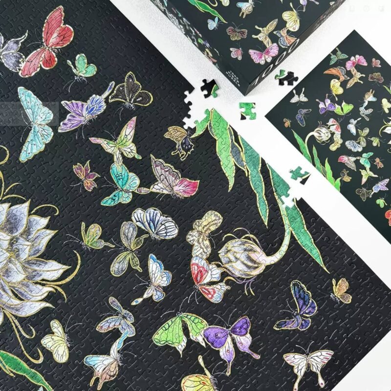 Boff-1000pcs Jigsaw Puzzle-Night-blooming Cereus and Butterflies(Gold Foil)