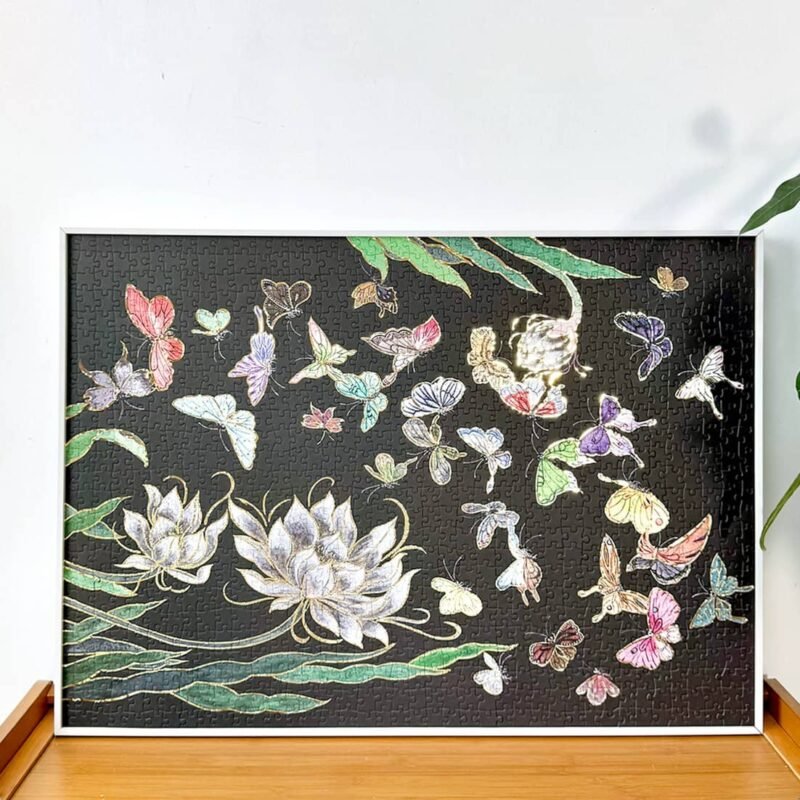 Boff-1000pcs Jigsaw Puzzle-Night-blooming Cereus and Butterflies(Gold Foil)