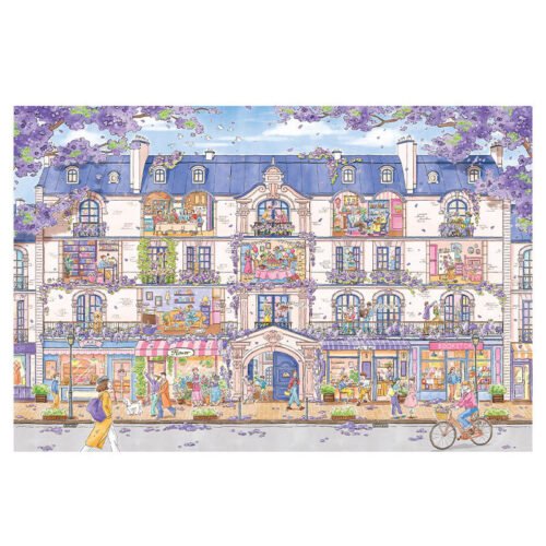 Momibook-1000 Piece Jigsaw Puzzle-Purple Street(Scented with Cherry Blossoms)