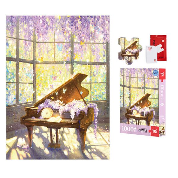Toi-1000pcs Jigsaw Puzzle-Piano Under the Wisteria