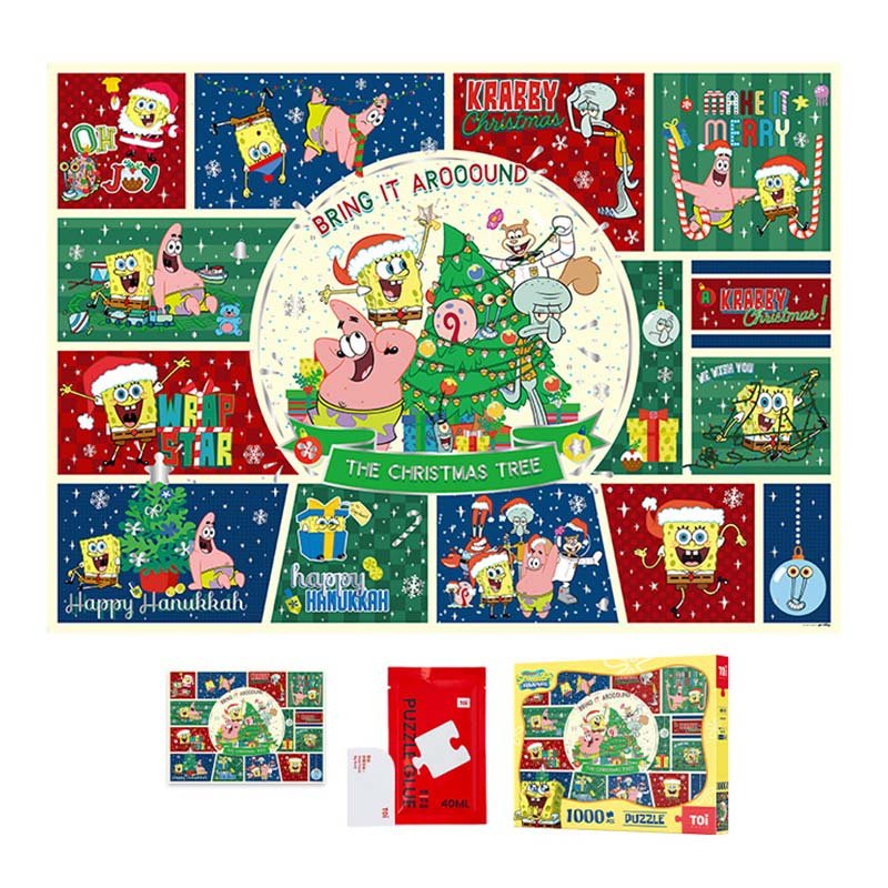 Toi-1000pcs Jigsaw Puzzle-Sponge Bob Starlight Crystal Ball(Silver Foil)