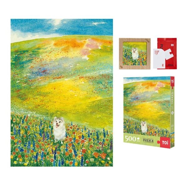 Toi-500pcs Jigsaw Puzzle-Dog Among Flowers