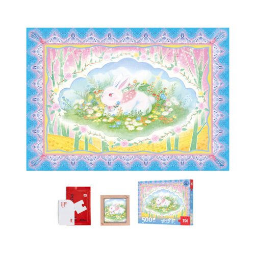 Toi-500pcs Jigsaw Puzzle-Rabbit Among Flowers