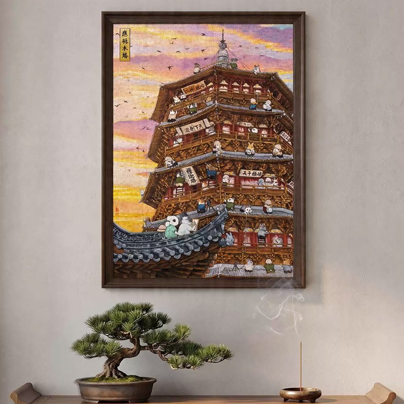 Ber-1000pcs Puzzle-Yingxian Wooden Pagoda