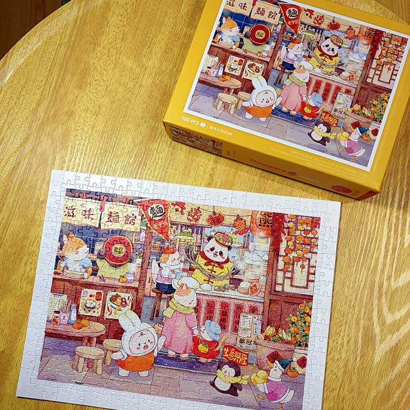 3djp 300 Piece Puzzle-Tasty Noodle Shop 3djp/Pintoo-Plastic Puzzle 300pcs-Tasty Noodle Shop