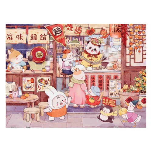 3djp 300 Piece Puzzle-Tasty Noodle Shop1 3djp/Pintoo-Plastic Puzzle 300pcs-Tasty Noodle Shop