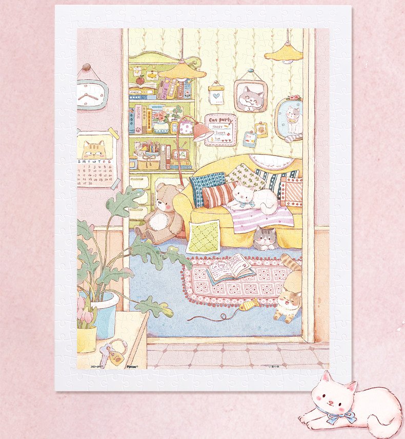 3djp-Who is your most beloved little cat (2) 3djp/Pintoo-Plastic Puzzle 300pcs-Who is your most beloved little cat?