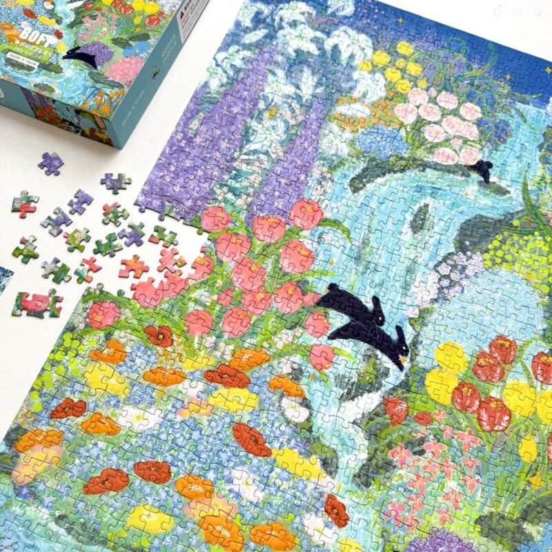 Boff-1000pcs Jigsaw Puzzle-A Rabbit Leaps Across the Deep Spring Ravine