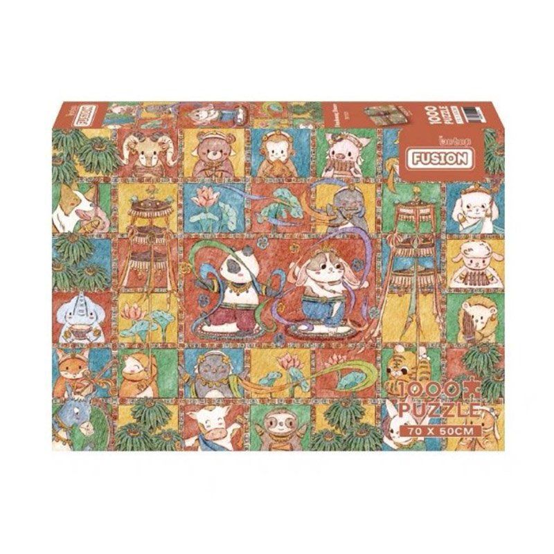 DunHuang Rabbits Discontinued-1000pcs Jigsaw Puzzle-Botop Fusion-DunHuang Animals