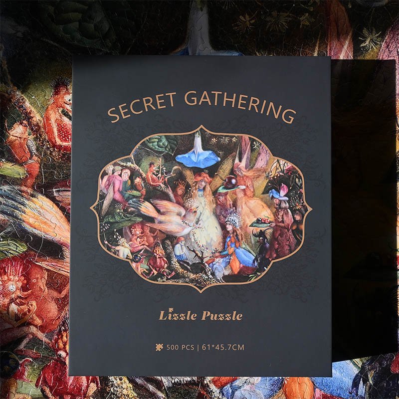 Lizzle Puzzle-Secret Gathering (1) Lizzle-Irregular Cut 500 Piece Puzzle-Secret Gathering