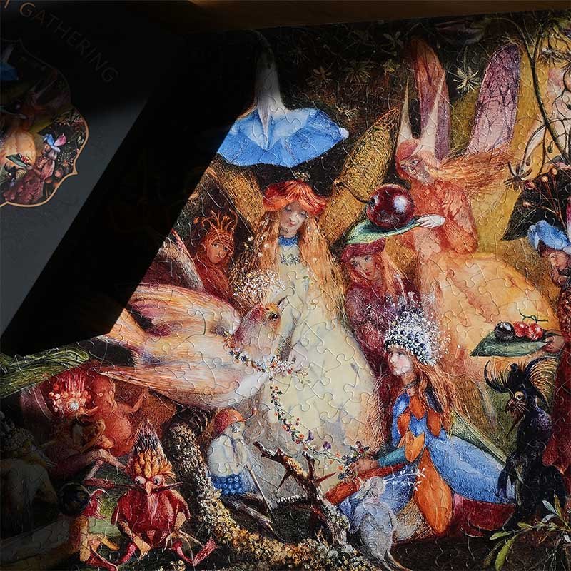 Lizzle Puzzle-Secret Gathering (3) Lizzle-Irregular Cut 500 Piece Puzzle-Secret Gathering