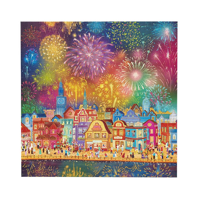 Momibook 500pcs Puzzle-Sparkling Fireworks (1) Momibook-Sparkling Fireworks-500 Piece Puzzle(Gold Foil)