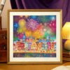 Momibook 500pcs Puzzle-Sparkling Fireworks (2) Momibook-Sparkling Fireworks-500 Piece Puzzle(Gold Foil)