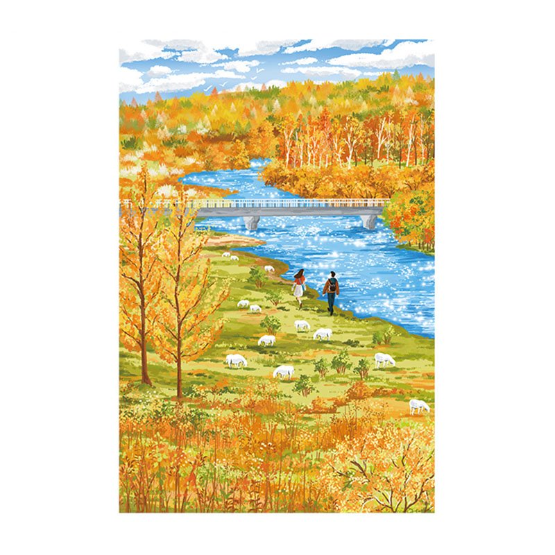 Momibook-Autumn on the Grassland (2) Momibook-1000 Piece Jigsaw Puzzle-Autumn on the Grassland