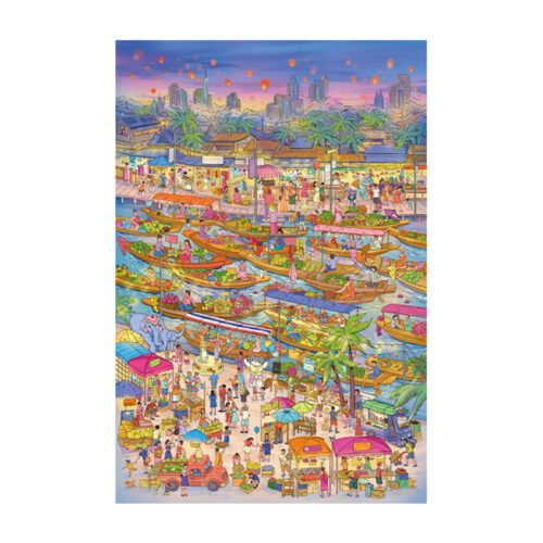 Momibook-Bangkok on the Water (2) Momibook-1000 Piece Jigsaw Puzzle-Bangkok on the Water