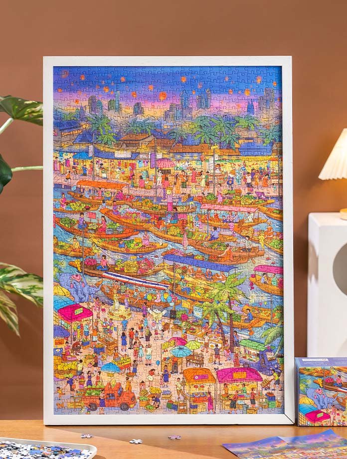 Momibook-Bangkok on the Water (3) Momibook-1000 Piece Jigsaw Puzzle-Bangkok on the Water
