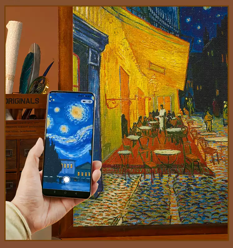 Momibook-Café Terrace at Night1 Momibook-1000 Piece Jigsaw Puzzle-Café Terrace at Night