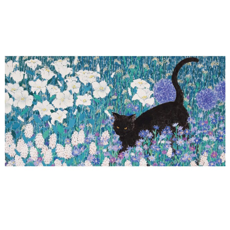Momibook-1000 Piece Jigsaw Puzzle-Cat Among Flowers