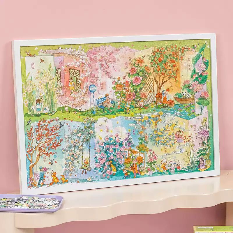 Momibook-Flower Calender (1) Momibook-1000pcs Jigsaw Puzzle-Flower Calender
