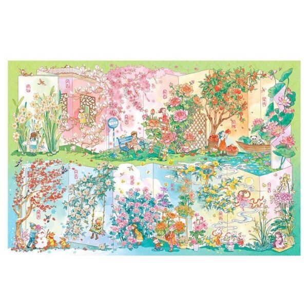 Momibook-1000pcs Jigsaw Puzzle-Flower Calender