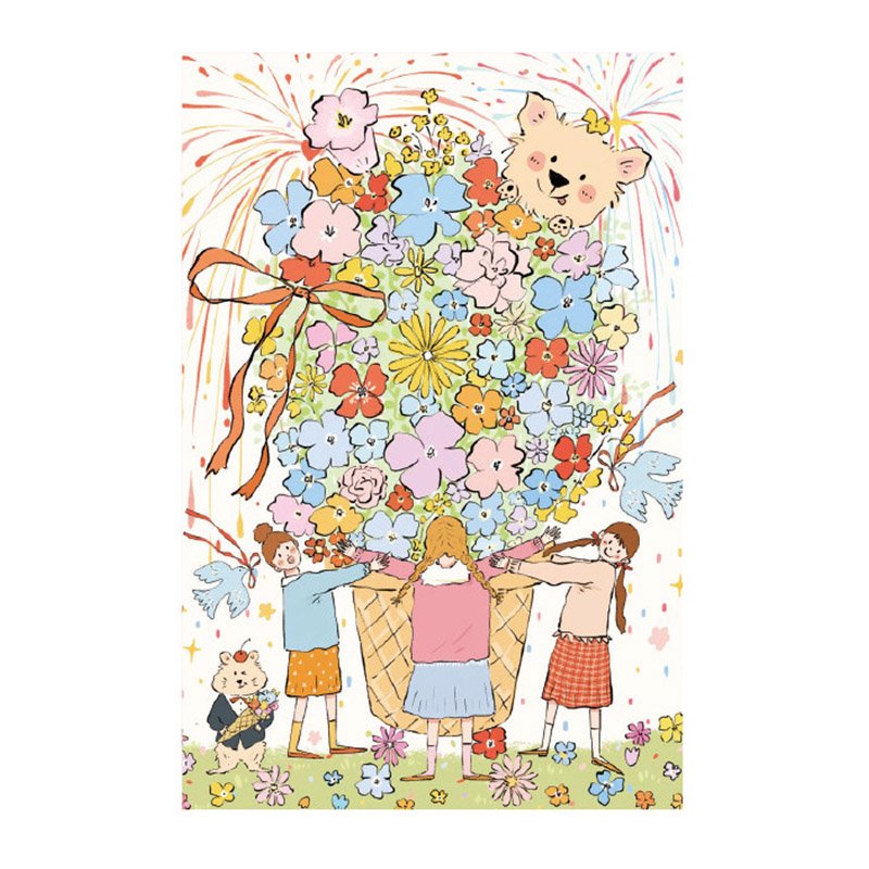 Momibook-Flowers and Friends Momibook-1000 Piece Jigsaw Puzzle-Flowers and Friends