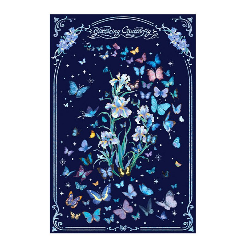 Momibook-Glittering Butterfly (1) Momibook-1000 Piece Jigsaw Puzzle-Glittering Butterfly(Gold Foil+Flocking)