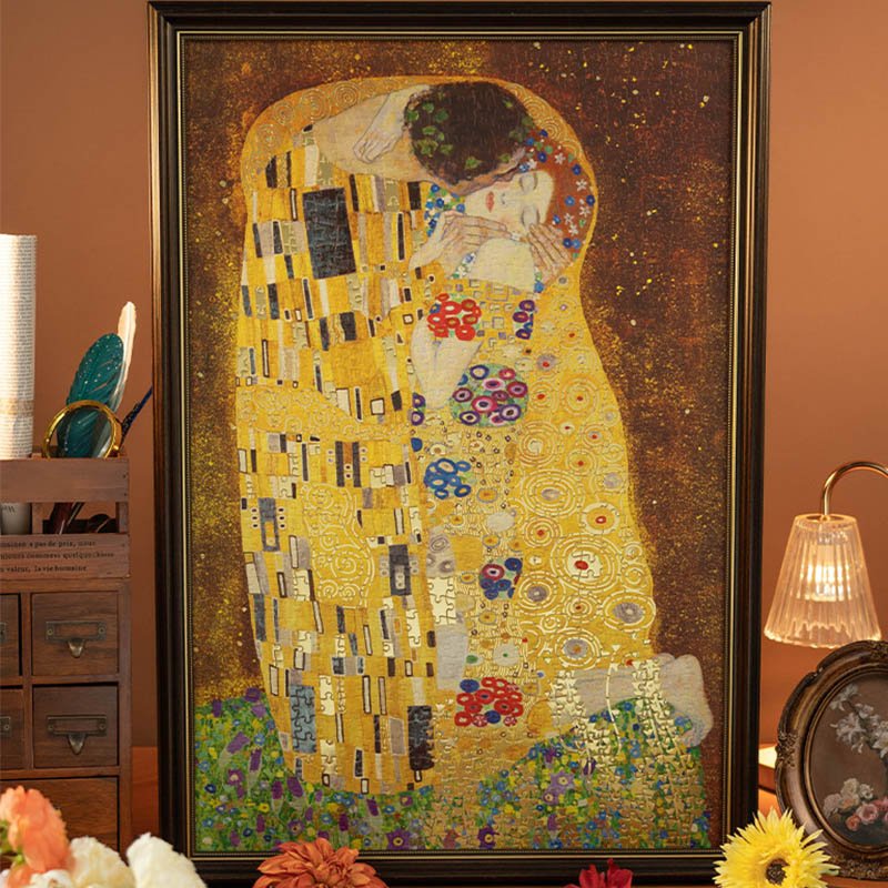 Momibook-1000pcs Jigsaw Puzzle-Klimt Kiss(Gold Foil)