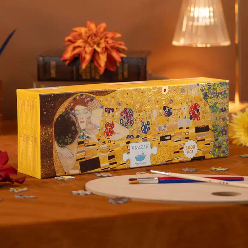 Momibook-1000pcs Jigsaw Puzzle-Klimt Kiss(Gold Foil)