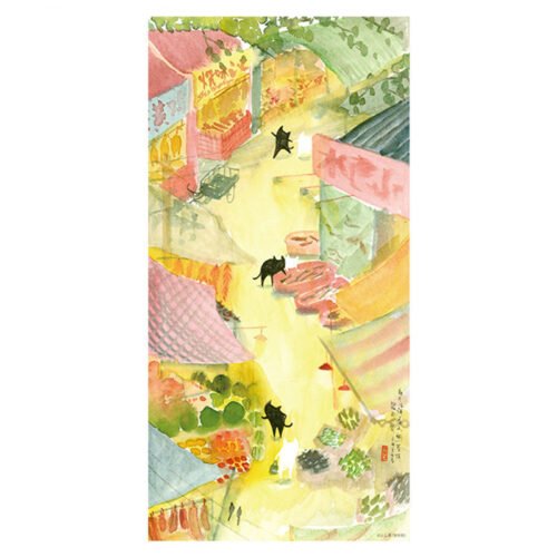 Momibook-Market Cat (1) Momibook-1000 Piece Jigsaw Puzzle-Market Cat