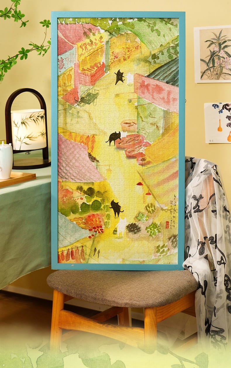 Momibook-1000 Piece Jigsaw Puzzle-Market Cat