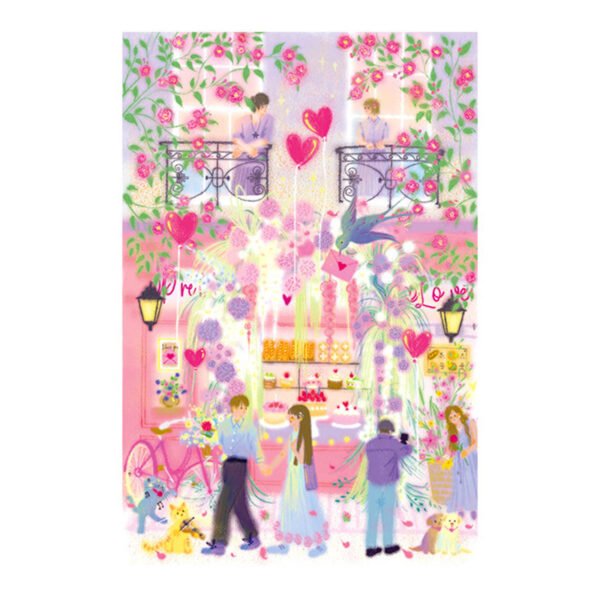 Momibook-1000 Piece Jigsaw Puzzle-Pink Love(Gold Foil)