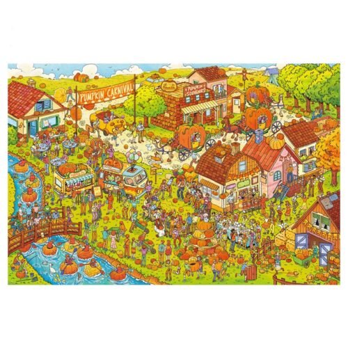 Momibook-Pumpkin Fight (4) Momibook-1000 Piece Jigsaw Puzzle-Pumpkin Carnival