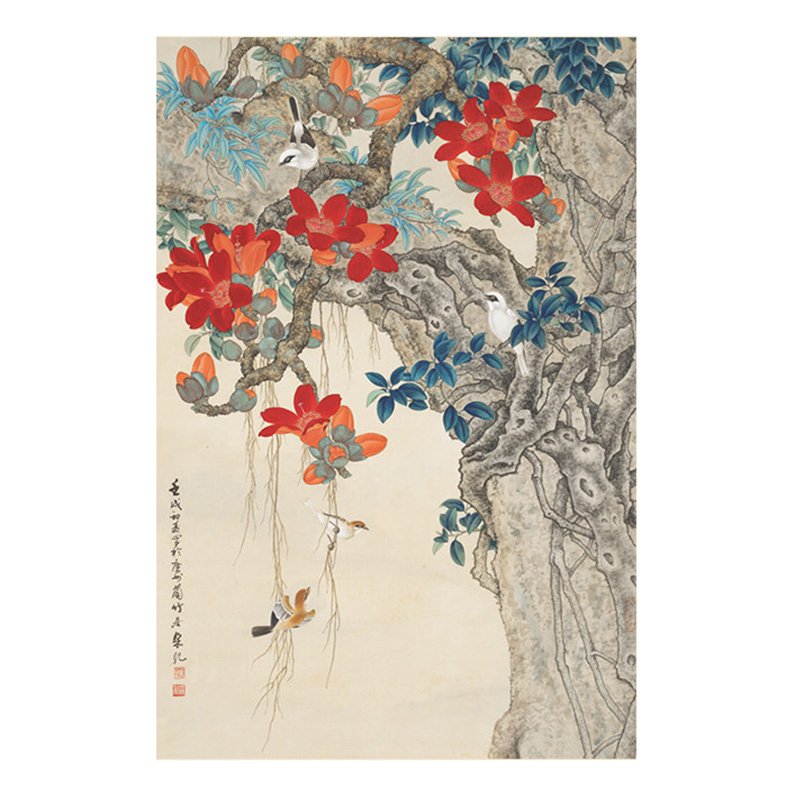 Momibook Puzzle Kit-Birds Among the Red Kapok (1) Momibook-Birds Among the Red Kapok-1000pcs Puzzle Kit