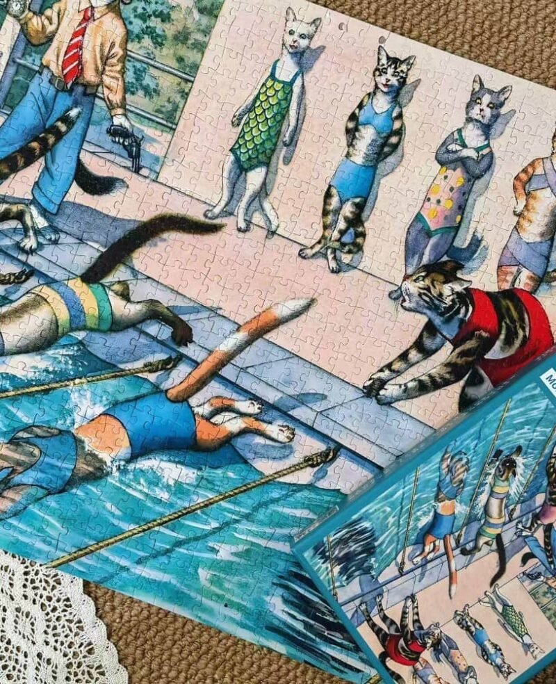 Pin De Le-Cat Swimming Race-1000pcs Jigsaw Puzzle