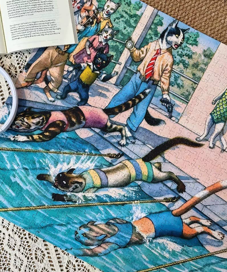 Pin De Le-Cat Swimming Race-1000pcs Jigsaw Puzzle