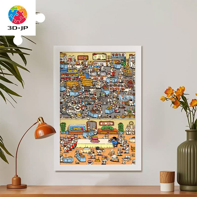 Pintoo Puzzle-Delicious Restaurant (1) 3djp/Pintoo-Plastic Jigsaw Puzzles 1134pcs-Showpiece L-Delicious Restaurant