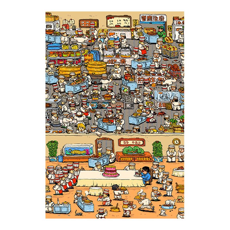 Pintoo Puzzle-Delicious Restaurant (2) 3djp/Pintoo-Plastic Jigsaw Puzzles 1134pcs-Showpiece L-Delicious Restaurant