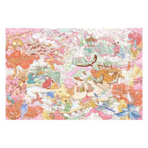 Pintoo Puzzle-Rosy Mountains and Rivers (2) 3djp/Pintoo-Plastic Jigsaw Puzzles 1134pcs-Showpiece L-Rosy Mountains and Rivers