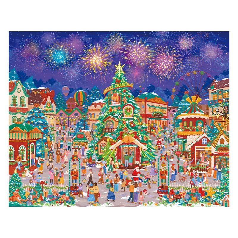3djp/Pintoo-Plastic Jigsaw Puzzles 2000pcs-Fireworks Christmas Garden