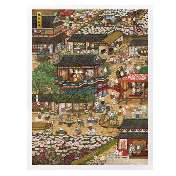 3djp/Pintoo-1200pcs Plastic Jigsaw Puzzles-Peony Festival