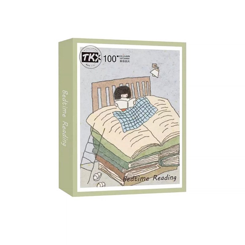 TKX-100pcs Irregular Cut Jigsaw Puzzle-Bedtime Reading