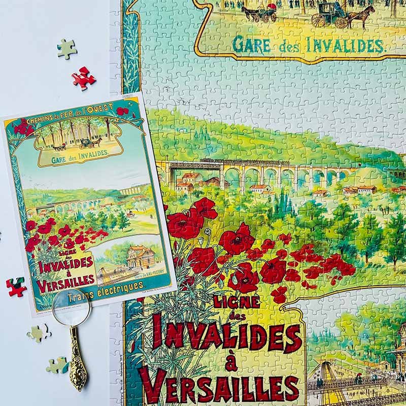 Hourglass Puzzle-Train Through Flower Fields-1000pcs Jigsaw Puzzle