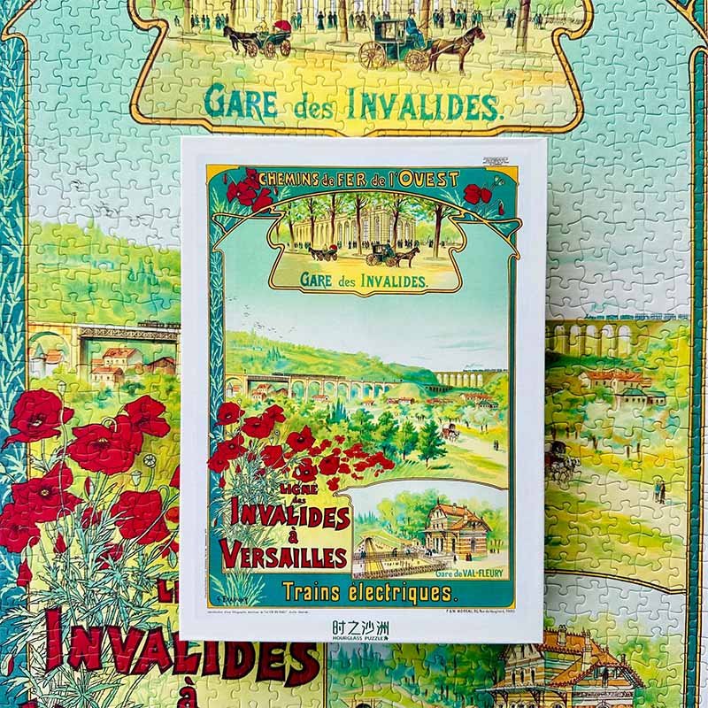Hourglass Puzzle-Train Through Flower Fields-1000pcs Jigsaw Puzzle