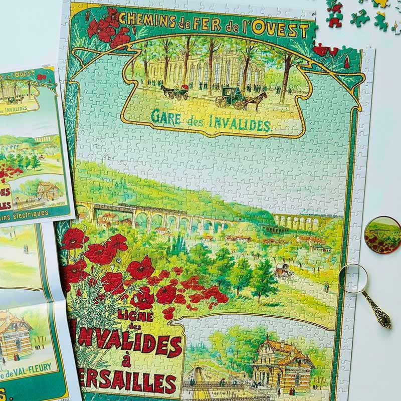 Hourglass Puzzle-Train Through Flower Fields-1000pcs Jigsaw Puzzle